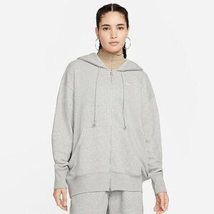 Nike Hoodie Womesn XS Gray  Sportswear Phoenix Fleece Oversized Full-Zip New